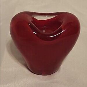 Valentine 2 Teleflora Hand Blown HeartShape Glass Votive Candle Holder 50%offe♥️